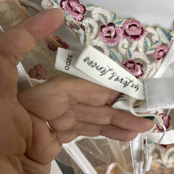 For Love and Lemons Women's Size 32DD Lingerie Siena Romper Floral Sheer - Picture 5 of 12